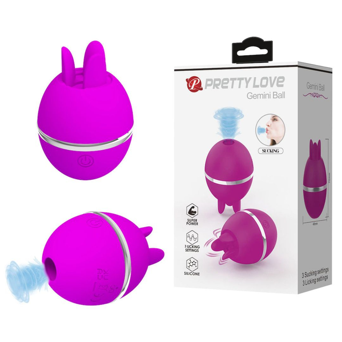 Vibrador Gemini Ball Com Língua 7 Modos De Pulsação Pretty Love