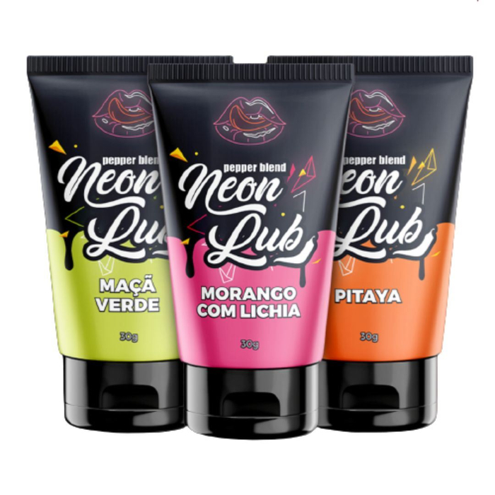 Neon Lub Gel Lubrificante Comestível 30g Brilha Na Luz Negra Pepper Blend