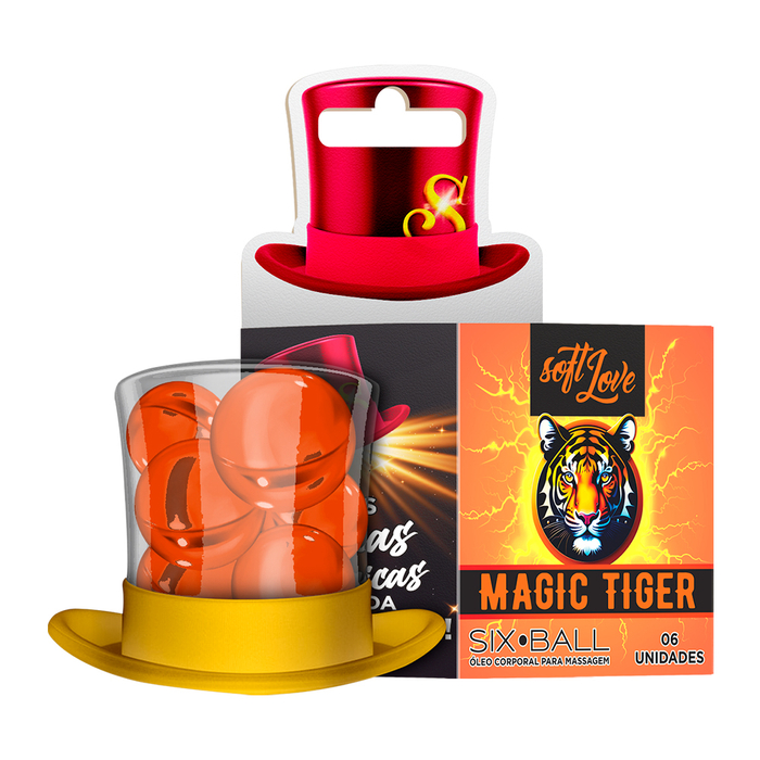 Six Ball Magic Tiger 6 Cápsulas Com óleo Corporal Soft Love