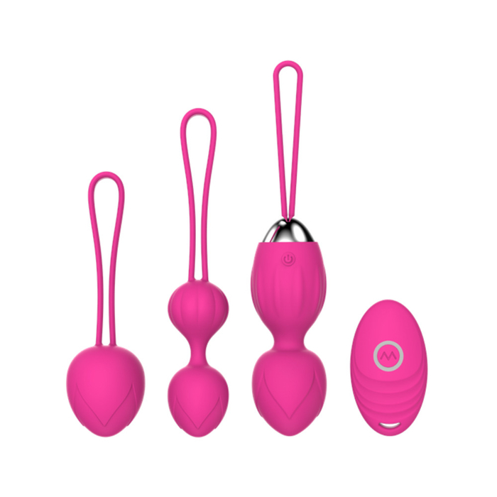 Kit De Pompoarismo Kegel Balls Com Cápsula Vibratória E Controle Sem Fio