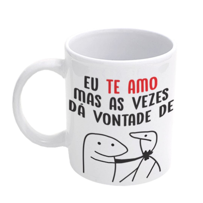 Caneca Flork Com Frase Eu Te Amo Mas 300ml Simas Presentearia