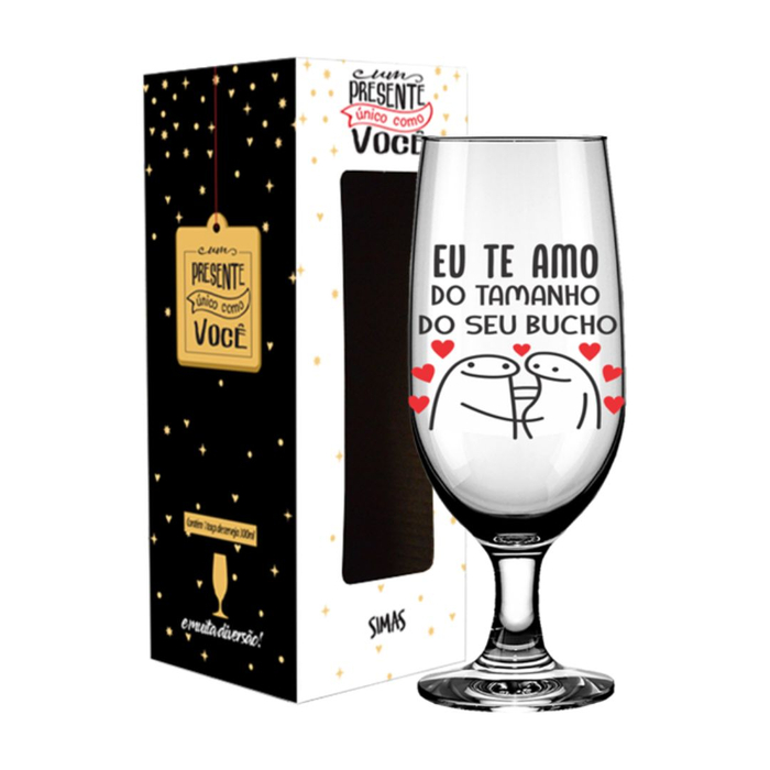 Taça De Cerveja Flork Te Amo Do Tamanho 300ml Simas Presentearia