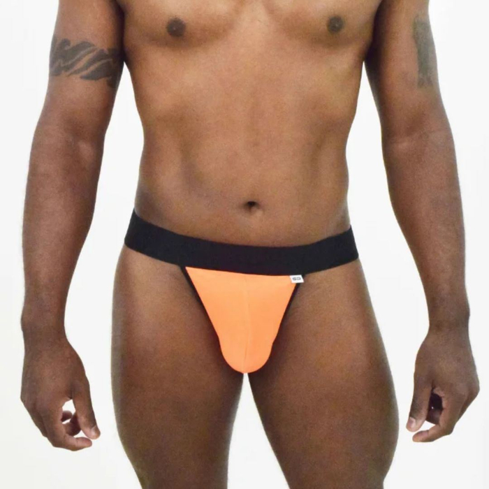 Jock Laranja Neon Fio Dental Elástico Preto Básico Sd Clothing