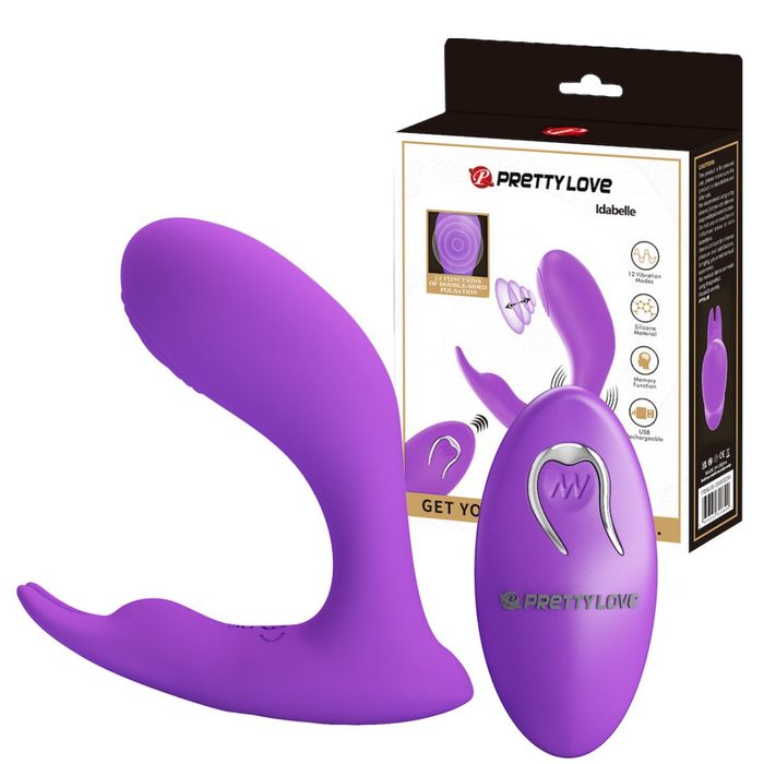 Vibrador E Estimulador Clitoriano Idabelle 12 Vibrações Com Controle Pretty Love