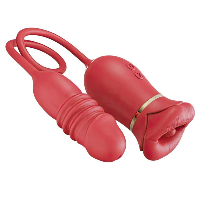 Vibrador Duplo Flexível Com Mini Pênis 10 Modos De Vai E Vem E Sucção Vibe Toys