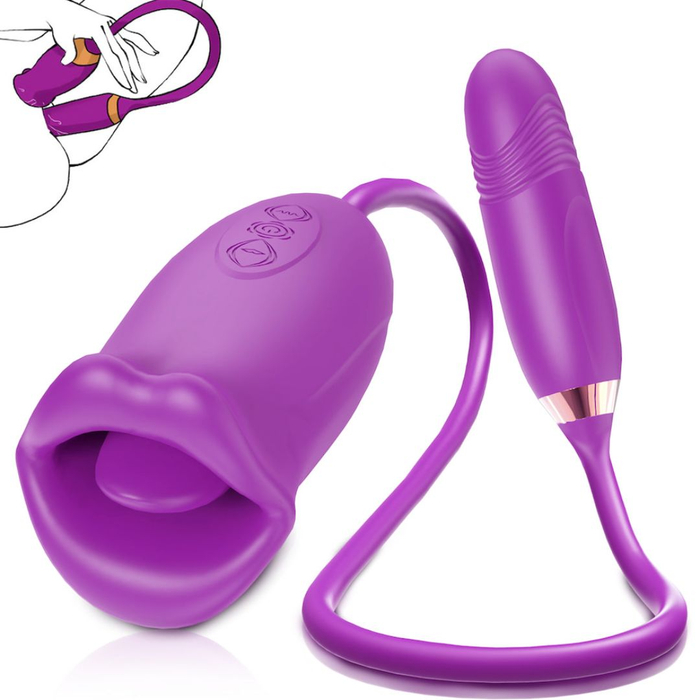 Vibrador Duplo Lips 10 Vibrações Com Penetrador Vai E Vem Vibe Toys