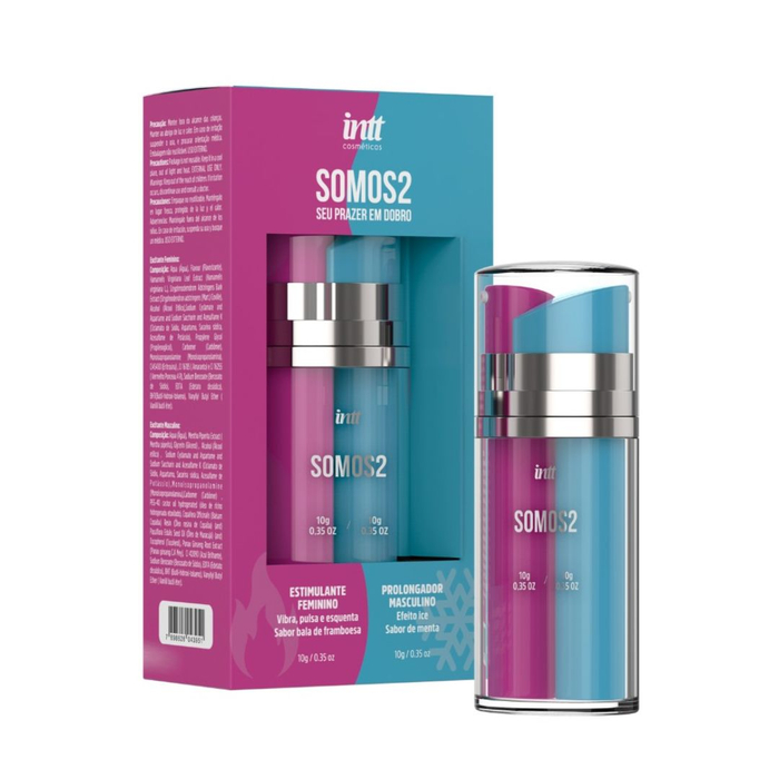 Somos2 Gel Excitante Feminino E Gel Prolongador Masculino 10g Intt