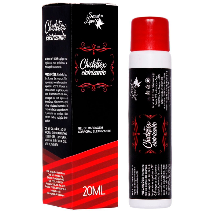 Chicletex Eletrizante Gel Lubrificante 20ml Secret Love 