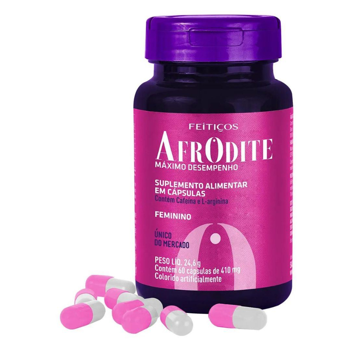 Afrodite Máximo Desempenho Suplemento Feminino Em Cápsulas 410mg Feitiços