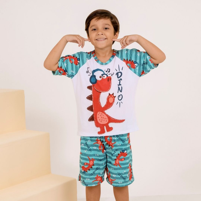 Pijama Masculino Infantil Dinoussauro Amável Moda Intima