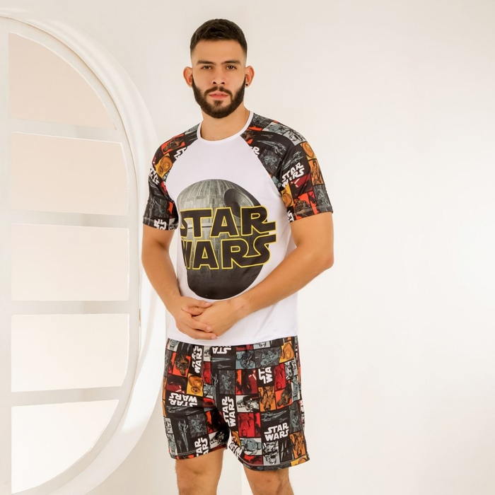 Pijama Masculino Estampado Star Wars Amável Moda íntima