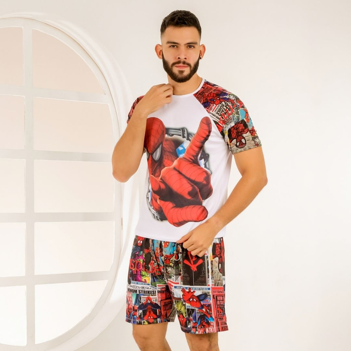 Pijama Masculino Estampado Homem Aranha Amável Moda íntima