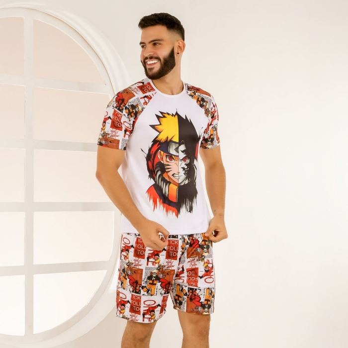 Pijama Masculino Estampado Naruto Amável Moda íntima