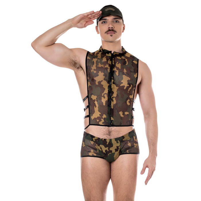 Fantasia Masculina Camuflada Linha Tática Hot Flowers