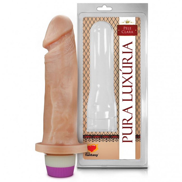 Pênis Realístico Com Vibro Interno 18 X 4,5cm Linha Pura Luxúria Sexy Fantasy