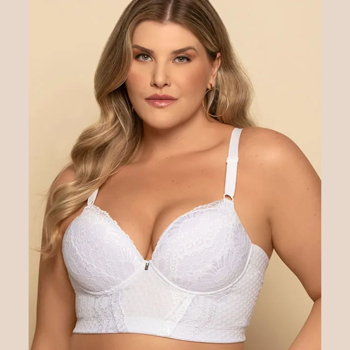 Sutiã Plus Size Corpete Com Bojo E Aro Em Renda Nayane