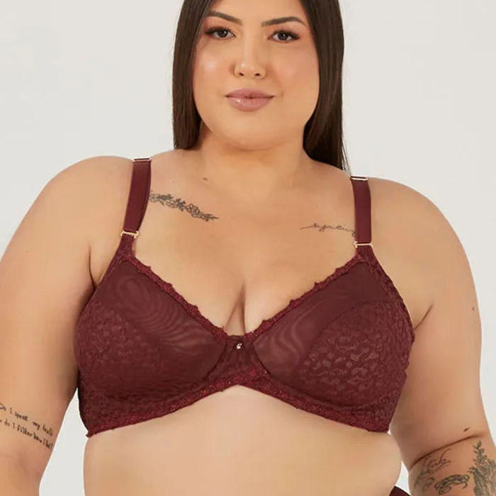 Sutiã Plus Size Sem Bojo Com Aro Sensual Guipier Nayane