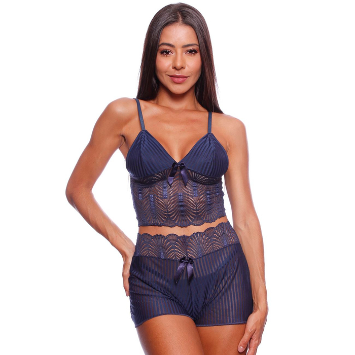 Pijama Feminino Com Detalhes Em Renda Patitex