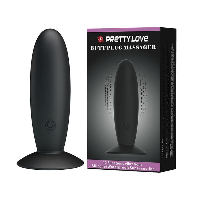 Plug Anal Em Silicone Butt Recarregável 12 Vibrações Pretty Love