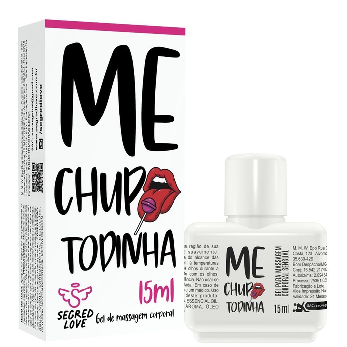 Me Chupa Todinha Gel Lubrificante Hot Beijável Com Tatuagem 15ml Segred Love