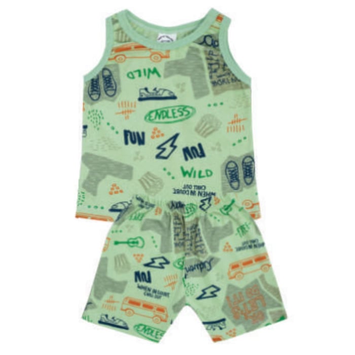 Pijama Estampado Regata Masculino Mafessoni Baby & Kids