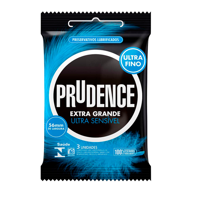 Preservativo Extra Grande E Ultra Sensível 3 Unidades Prudence