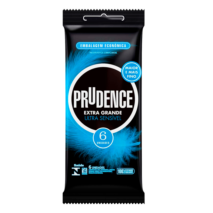 Preservativo Extra Grande E Ultra Sensível 6 Unidades Prudence