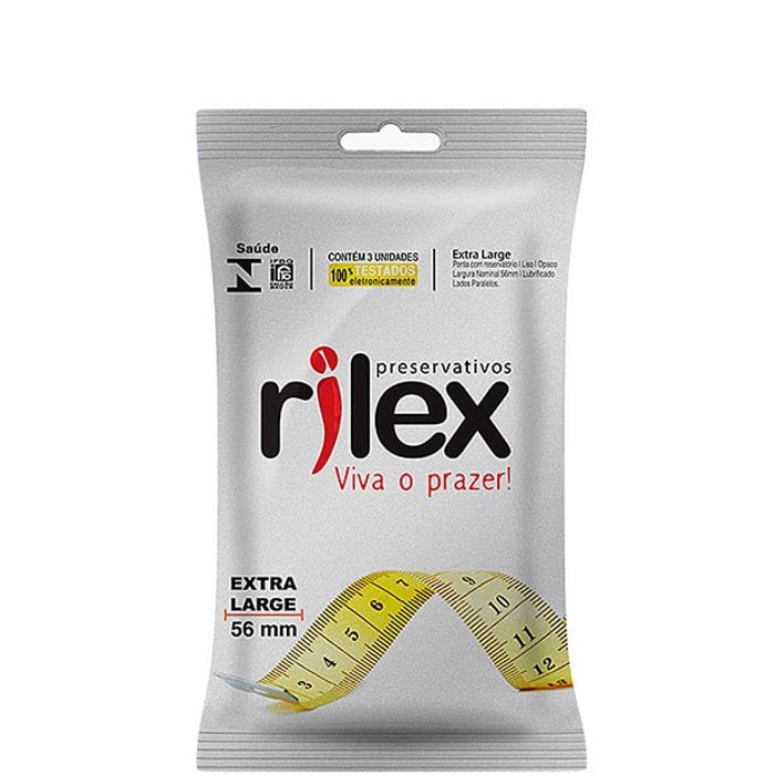 Preservativo Extra Large 56mm 3 Unidades Rilex