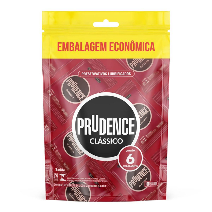 Preservativo Clássico Lubrificado Embalagem Econômica 6 Packs Prudence