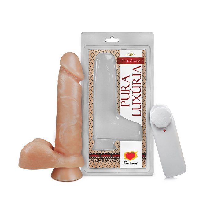 Pênis Realístico Maciço Com Vibro E Ventosa 16 X 3,5cm Linha Pura Luxúria Sexy Fantasy