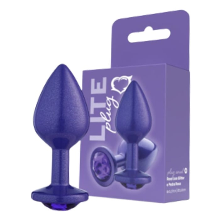 Plug Anal Com Glitter E Pedra Tamanho M Linha Lite Sexy Fantasy