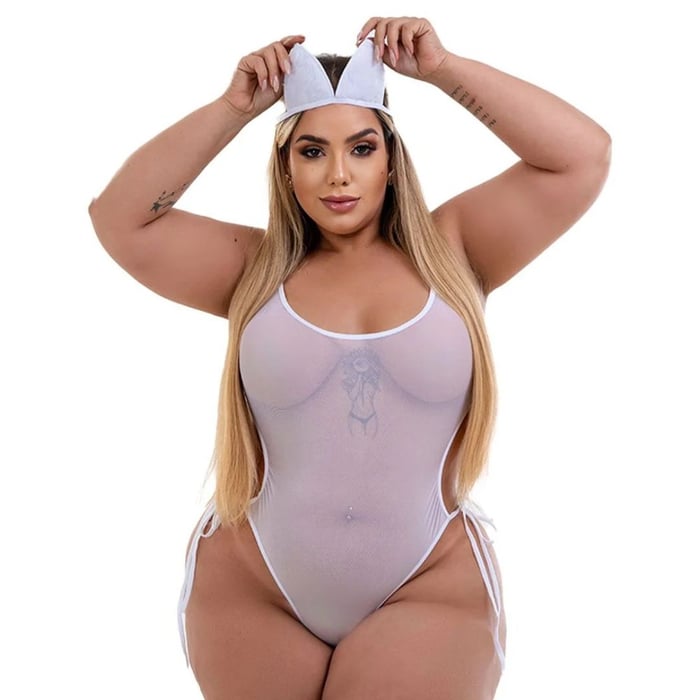 Fantasia Coelha Sensual Plus Size Tallyta