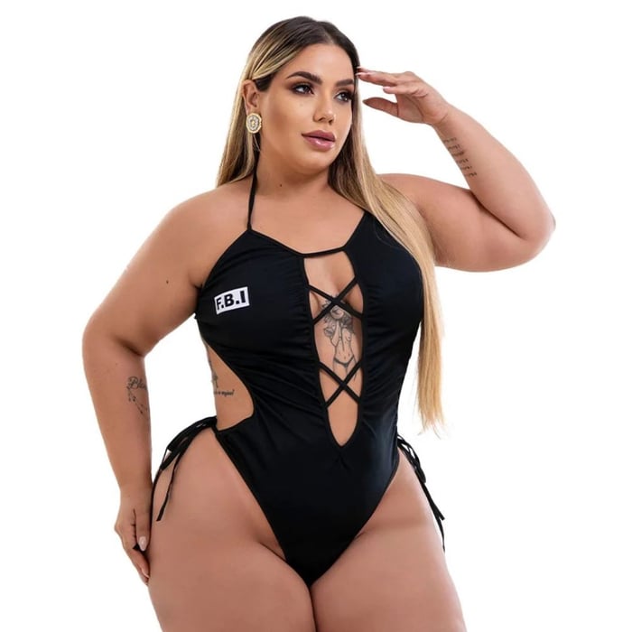 Fantasia Personalizável Fbi Plus Size Tallyta