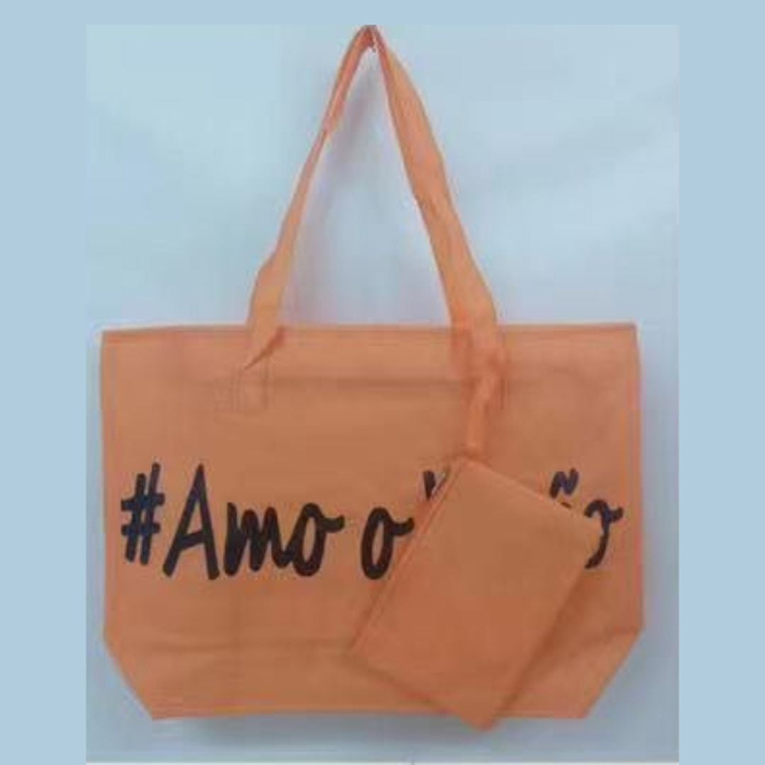 Bolsa De Praia Com Necessáire Orange Frase Amo O Verão