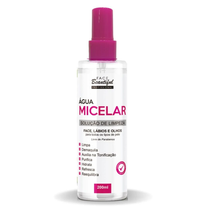 água Micelar Para Face Lábios E Olhos 100ml Face Beautiful