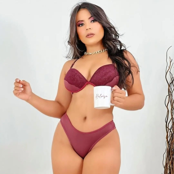 Conjunto Helena Com Sutiã De Bojo E Aros Mil Toques