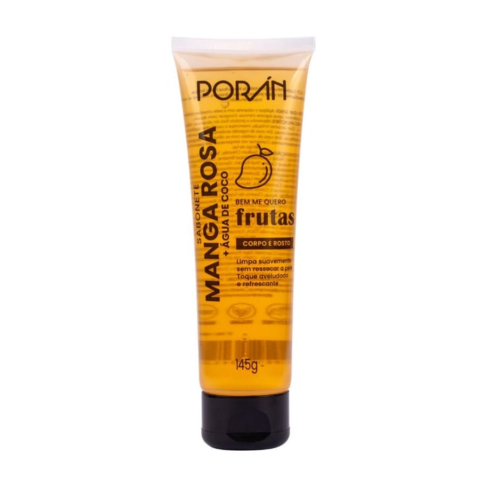 Sabonete Líquido Corpo E Rosto Manga Rosa 145g Porán Cosméticos