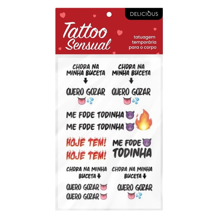 Tatuagem érotica Frases Picantes Adesiva Delicious