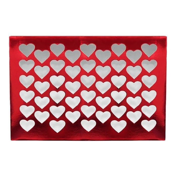 Caixa Para Presente 19 X 12,5cm Metalizada Coração Vazados