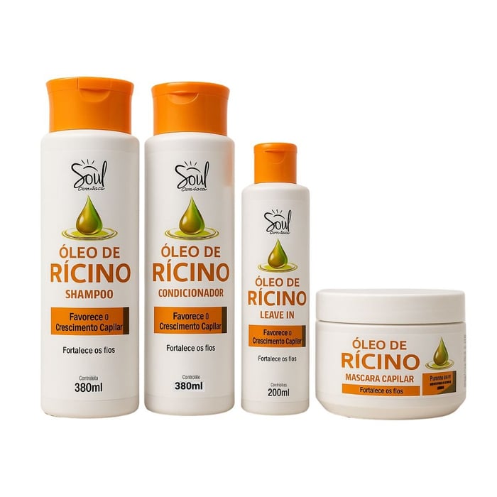 Kit Capilar óleo De Rícino Com 4 Itens Soul Cosméticos 