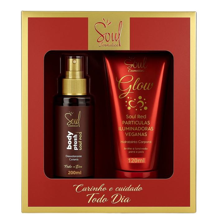 Kit Presente Soul Red Body Splash E Hidratante Corporal Soul Cosméticos