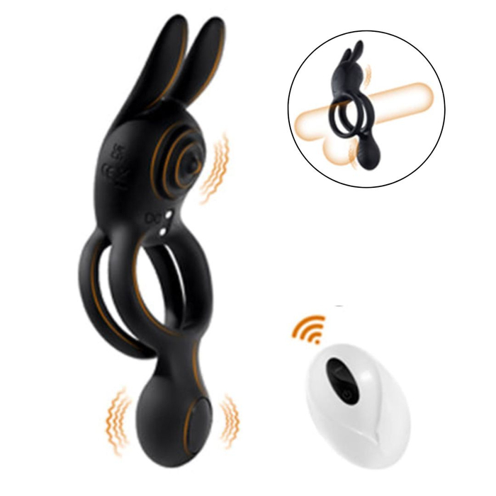 Anel Peniano Duplo Com Estimulador Clitoriano E Plug 9 Vibrações