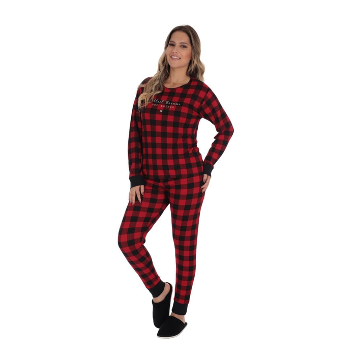 Pijama Suede Total Print Xadrez Variados Victory