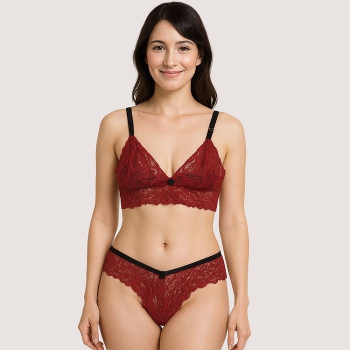 Conjunto Sensual Em Renda Com Calcinha Calesson Mil Toques
