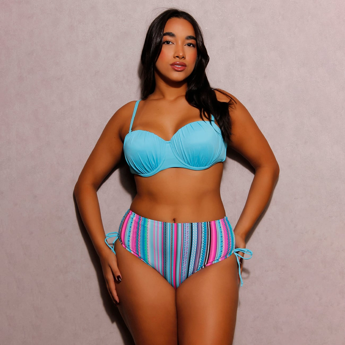 Biquíni Tomara Que Caia Com Alças Removíveis E Calcinha Alta Linha Premium