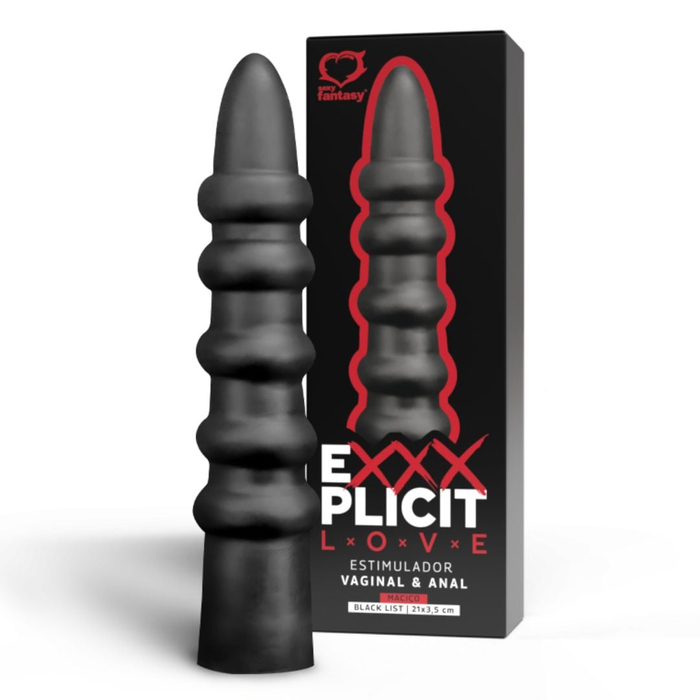 Estimulador Exxxplicit Love Black List Maciço 21 X 3,5cm Sexy Fantasy