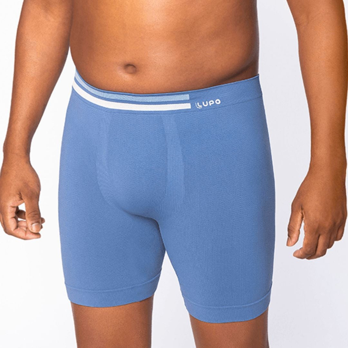 Cueca Boxer Plus Size Alongada Em Microfibra Sem Costura Lupo