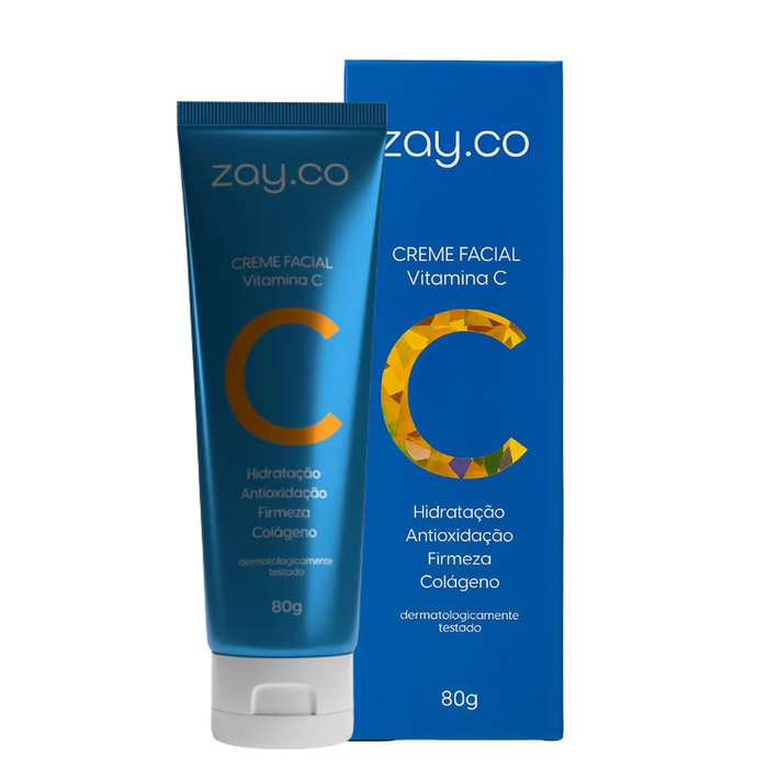 Creme Facial Vitamina C E Colágeno 80g Zay.co