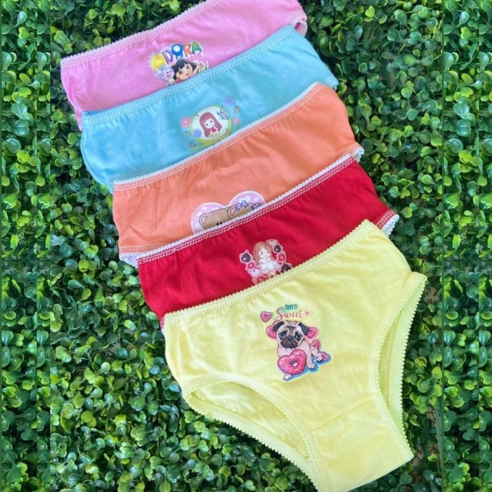 Calcinha Infantil Lisa Colors Com Personagens