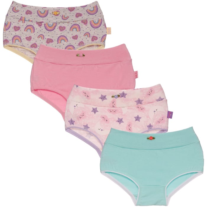 Calcinha Infantil Em Algodão Cós Conforto Fofatex